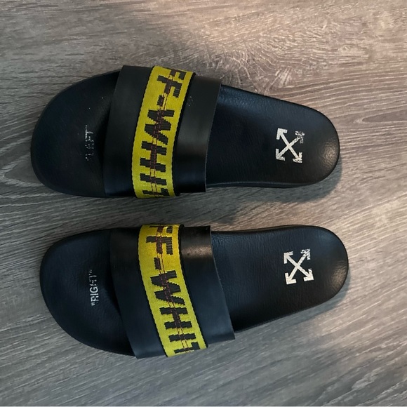 Off White Mens Industrial Pool Slides - Picture 1 of 3
